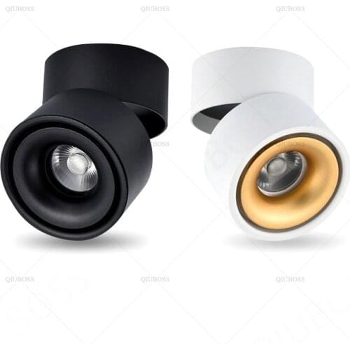 Dimmable LED Ceiling Light 7W/9W/12W/15W/18W LED Surface Mounted Lamp ,Foldable and 360 Degree Rotatable LED COB Spotlight