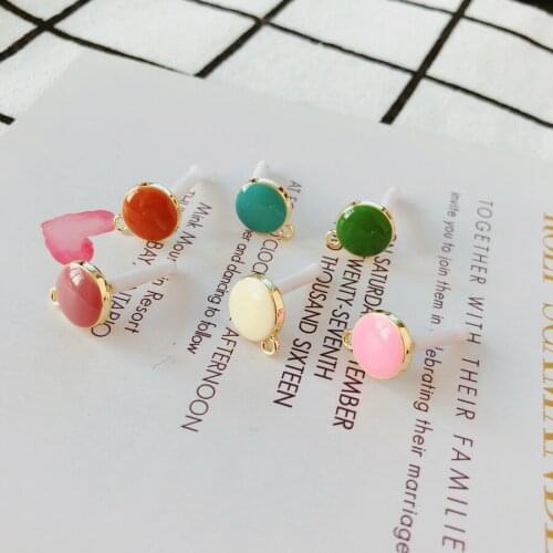 Multicolors Stud Earrings Finding Simple Eardrop Accessories Jewelry Component Diy Material Handmade 10pcs