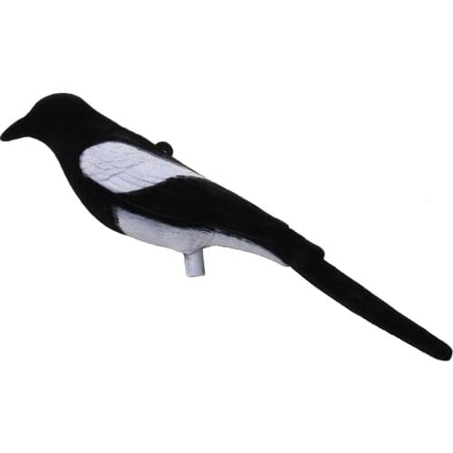 Realistic Magpie Flocked Lure Hunting Bait Decoy Bird Ornament Garden