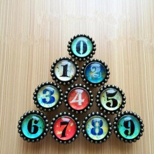 Retro distress digital drawer cabinet knobs pulls antique brass clour Will speak children room furniture handles one two three
