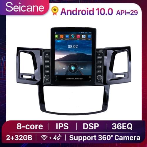 Seicane Android 10.0 9" 2+32G Car Radio GPS For Toyota Fortuner Hilux 2007-2015 Navigation 2 din Multimedia Video Player DSP IPS