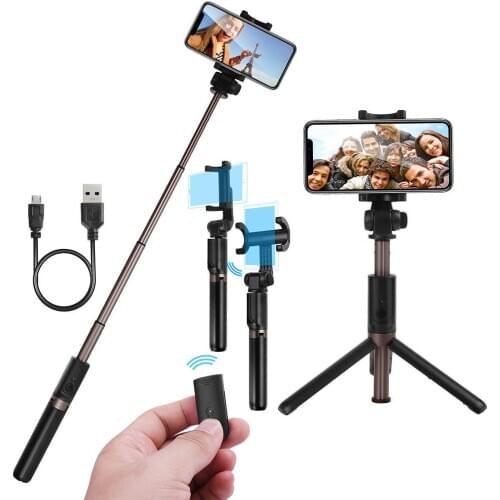 Bluetooth Remote Control Selfie Stick Extendable Wireless Shutter Selfie Tripod Monopod for Mobile Phone Self-Timer Holder Rod