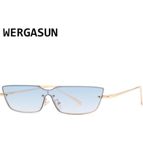 WERGASUN Fashion Sunglasses Woman Brand Designer Vintage Retro Triangular Cat Eye Glasses Oculos De Sol Uv400