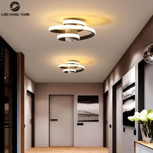 110V 220V Modern Ceiling Light Led Lustre Black&White Chandelier Ceiling Lamp for Star Lamp Corridor Light Aisle Lamp Luminaires