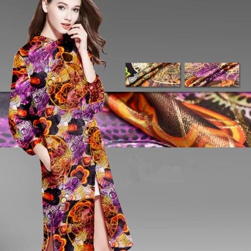 Special clearance! Gold silk jacquard fabric soft silk fabric shirt dress wholesale high-grade silk cloth