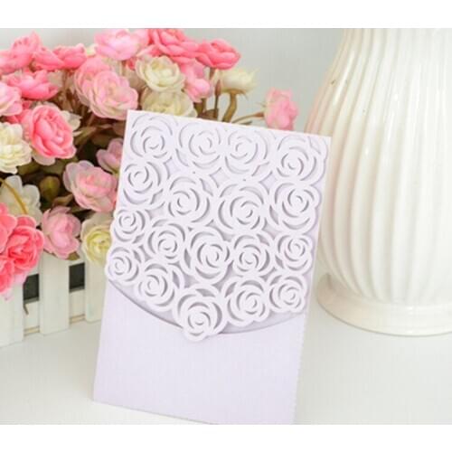 Light Purple floral laser cut wedding invitations
