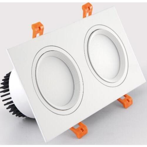 LED double Light Square 14W 18W 24W cob Led dimmable Downlight Recessed Led Ceiling Spot Light Lamp Indoor AC85-265V