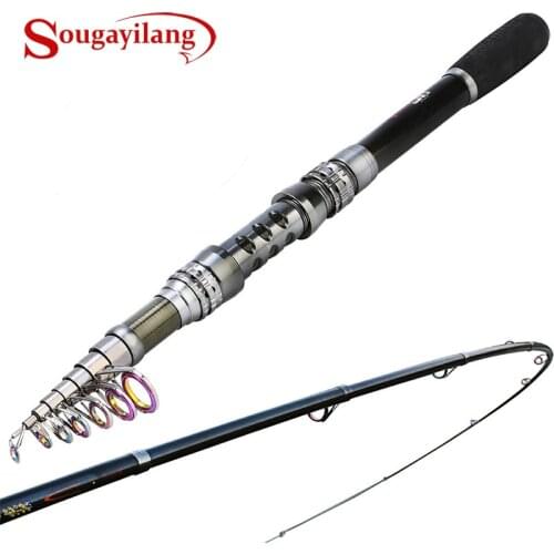 Sougayilang 1.8-3.3M Telescopic Spinning Fishing Rod 99% Carbon Fiber Portable Fishing Rod Tackle Sea Rod Fishing Tackle Pesca