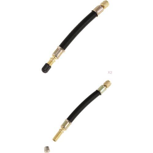 140mm Tire Tyre Valve Extension Adapter With Plastic Dust Cap Gold & Black