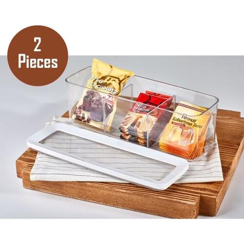 Vip Ahmet Kitchen Storage Containers, 2 Pieces Rectangular Storage Containers, Always Keeps Fresh, 2500 ml Depth for Each Product Sturdy Durable Long-lasting Stylish Design Elegant Appearance Storage Containers VP-115