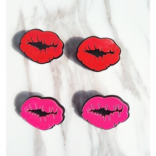 New Fashion Unique Acrylic Red Personality Stud Earrings Sexy Punk Lips Shape Design Stud Earrings For Women Sexy Party Jewelry