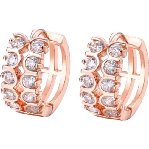 Bettyue Brand Fashion Charm Ear Clip AAA Zircon Rose Gold Color Luxury Jewelry Earrings For Woman European Style Wedding Gift