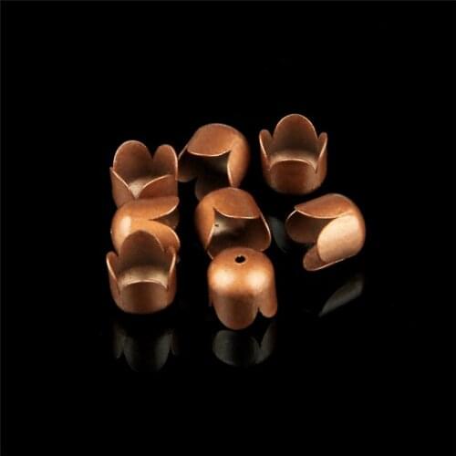 100Pcs Copper Color Metal Connector Crimp End Beads DIY Handmade Jewelry Making Accessories Necklace Bracelet Finding