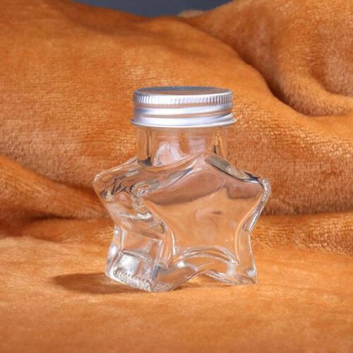 50pcs Clear Glass Bottles decoration Stars Special Art Jars Gifts Vials Wishing Jars Candy Small Bottles with Aluminum cap S085B