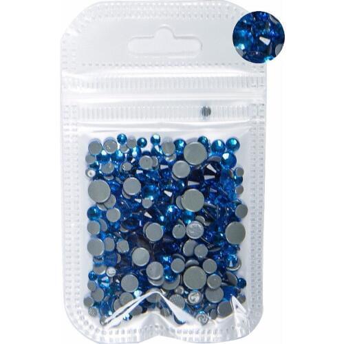 AAAA+ Best Quality Capri Blue Mix Size Hot Fix Rhinestone More Shiny Super Bright Nail Art Hotfix Iron On Stones. 10Gram