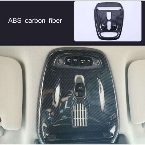 ABS Carbon Fibre For Volvo XC60 2018 2019 Accessories Auto Front Reading Lampshade Frame Panel Decoration Cover Trim Car Styling