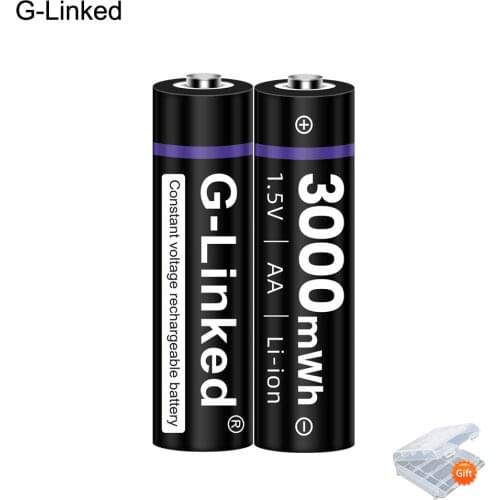 AA 1.5V Li-ion Rechargeable Battery 3000mWh Lithium 1.5V AA Rechargeable Battery 1.5V AA Battery for Remote Control Toy Light