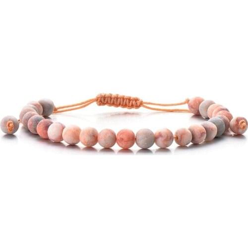 Matte Aventurine Quartz Bracelet for Women Unique Red And White Natural Stone Bracelets Fashion Gift Boho Jewelry Handmade