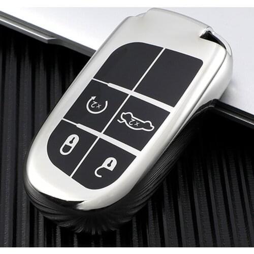 TPU Car Key Case Cover For Jeep Grand Cherokee Compass Patriot Dodge Journey Chrysler 300CRenegade Protection Shell