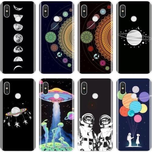 Space Love Moon Astronaut Cat Cover TPU Phone Case For xiaomi 4 4S 5 5C 5S 5S PLUS 6 6X 8 Pro 8lite 8 9 SE MAX 2 3 3Pro