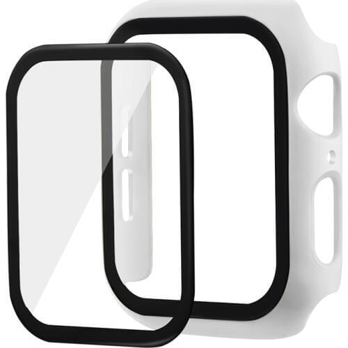 PC cover for Apple Watch SE 6 5 4 40mm 44mm Protective shell case with Tempered glass film for iWatch 3 2 1 42mm 38mm watch case