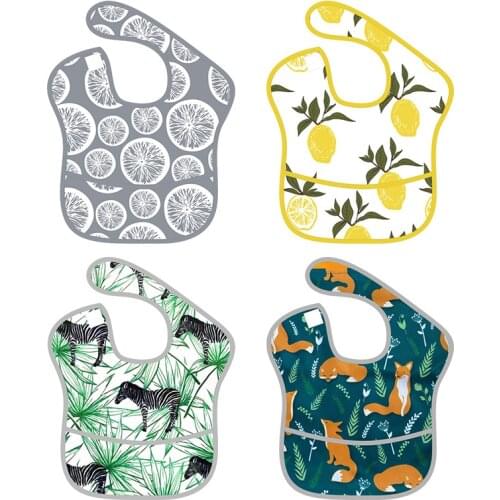 Baby Waterproof Bib with Pocket Scarf Infant Adjustable Sleeveless Burp Cloth Boy Girl Bandana Smock Apron Toddler Feeding Stuff