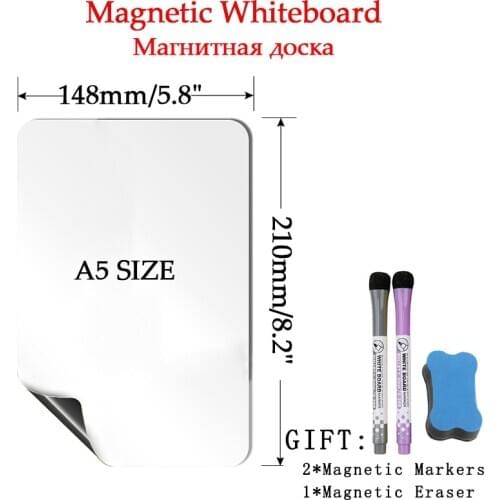 Whiteboard Magnetic Dry Erase Board Magnet White Board for Child Fridge Stickers Writing Teaching Drawing Memo Calendar A5 Size