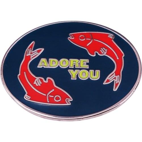 Harrys Adore You Fish Enamel Pin Badge
