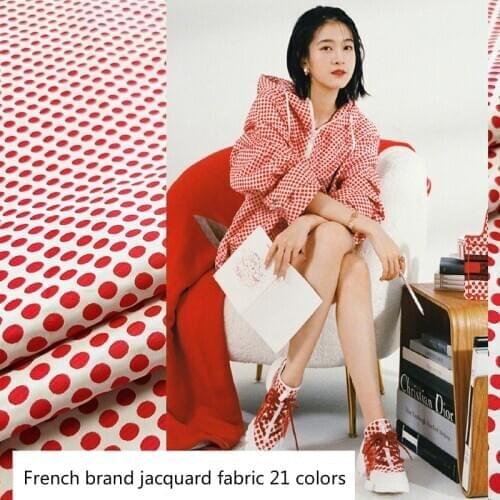 30 Colors Lnternational Brand Factory Custom Jacquard Polyester Yarn-dyed Autumn Winter Coat Fashion Suit Fabric for Dress