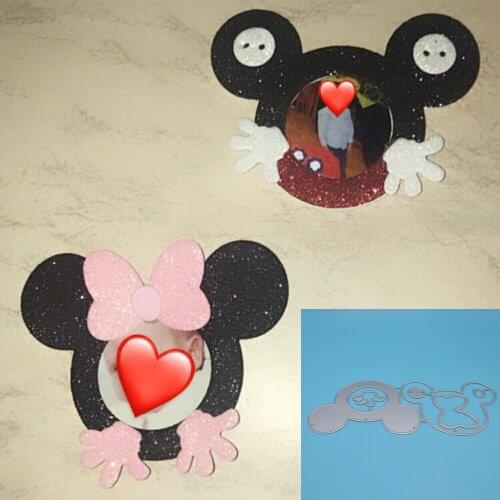 Exquisite Mouse head Metal cutting dies DIY Paper embossed Photo clip Card