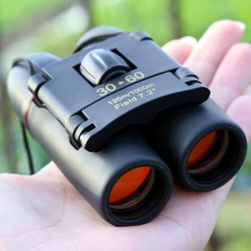 30x60 Compact Zoom Binoculars Long Range Folding HD Powerful Mini Telescope BAK4 FMC Optics For Hunting Sports Camping