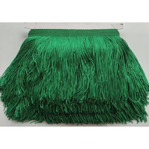 15CM Long 1 Meters Grass Green Lace Fringe Trim Polyester Tassel Fringe Trimming For Dress Stage Garment Curtain Accessories