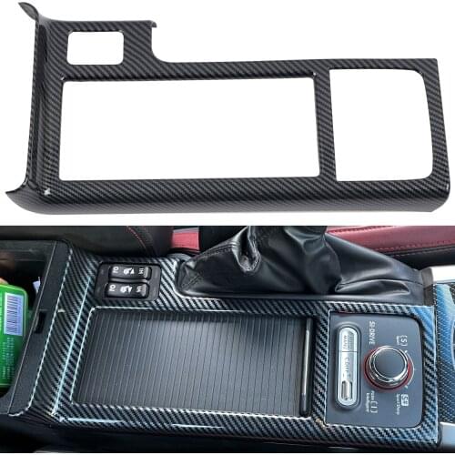 LHD! for Subaru WRX / WRX STI 2015-2020 Accessories Carbon Fiber Printed Interior Gear Shift Panel Water Cup Cover Trim