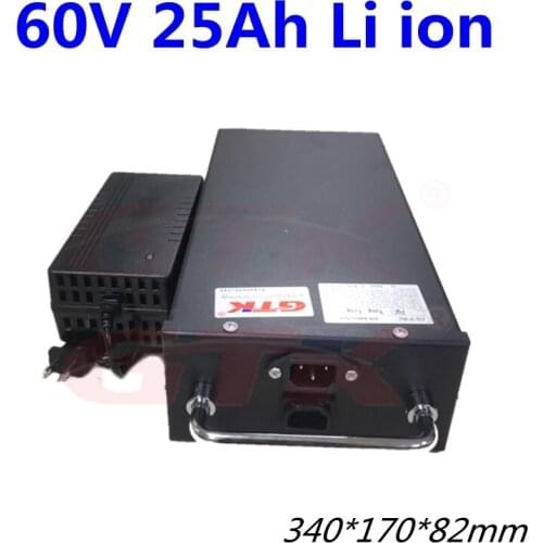 GTK 60V 25Ah lithium li-ion battery pack 60V 20Ah can be customized with 40A BMS for Hernia lamp Golf trolly+3A charger
