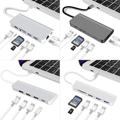 Redlai Multifunction USB-C HUB to USB 3.0 HDML Adapter for MacBook Pro Air 13 15 16 inch 2020 2019 2018 A2179 USB C Type-C Hub