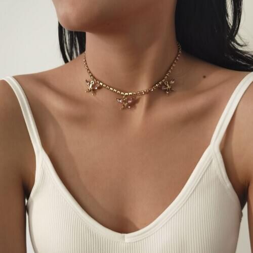 Fashion jewelry with fashion wild butterfly pendant simple temperament clavicle necklace accessories for female