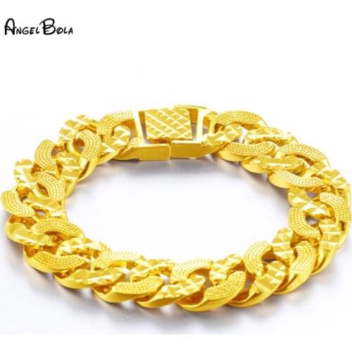 Fashion Jewelry 18K Gold-plated Domineering Personality Mens Bracelet Exquisite Twist-shaped Bracelet Accessories