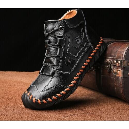 Size 48 Men Winter boots Split Leather Boots Men Boots Super Comfort Winter Shoes Men Ankle Boots Fashion Sneakers