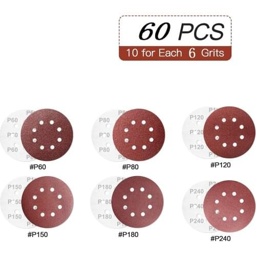 1 * 10mm Drill Adaptor Sandpapers 1 * 125mm Backing Pad 40/ 60/ 80/ 120/ 150/ 180Grit