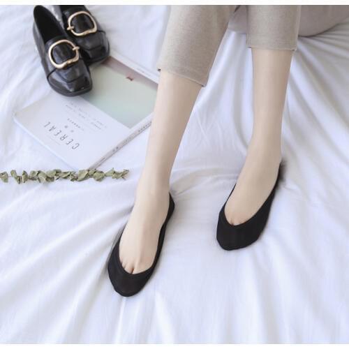 5 pairs of ice silk ship socks silica gel non-skid ice wire cut invisible socks lady shallow socks