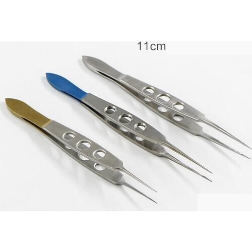 Ophthalmic Instruments 11cm Microscopic Tweezers Surgical Clip Fat Clip Dovetail Toothed Platform Surgical Tool Double Eyelid Tw