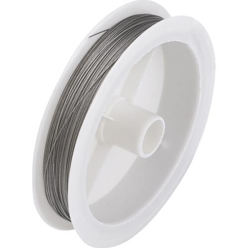 Pandahall 70m/roll 0.35mm Tiger Tail Beading Wire Nylon-coated Steel DIY Jewelry Cord String Accessories LightGrey
