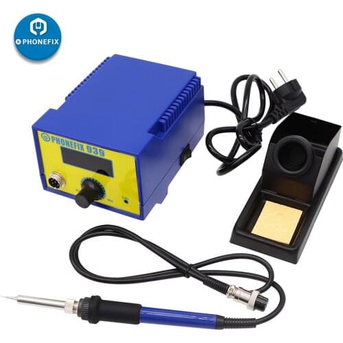 PHONEFIX 939 Soldering Iron Station Adjustable LED Display Solder Iron Tools with 6Pcs Tips for Mobile Phone Welding Repair