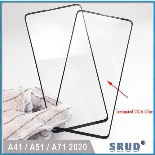 5pcs LCD Front Outer Screen Glass Lens laminated OCA glue film For Samsung A41 A51 A71 A715 A515 A10S A20S A30S A50S Replacement
