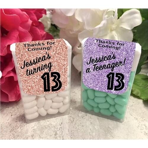 Custom 13th Birthday Tics Tacs Favor Label,Personalized 13th Birthday Party Favor Stickers,Thirteenth Birthday,Official Teenager
