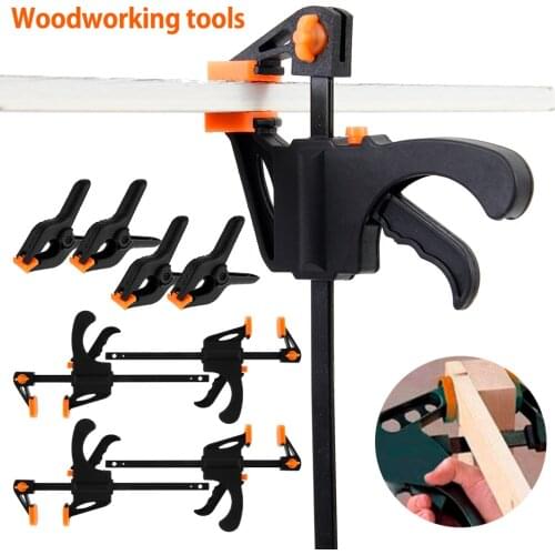 Professional F Clamps Clips 4 Inch Quick Grip Spring Clamp Ratchet Bar Angle Clamps Multi-Angle Corner Clip DIY Woodworking Tool