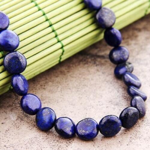 Button Coin Gem Lapis Lazuli Loose Beads 0.39" HOT