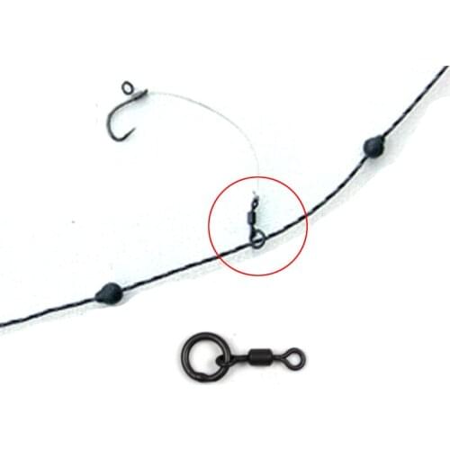 Bimoo 10pcs/pack Carp Fishing Tackle Micro Hook Ring Swivel Chod Rig Multi Rig Free Rolling Swivels Coarse Fishing