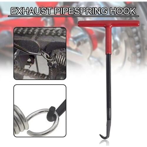 Universal Motorbike Exhaust Pipe Springs Hook T-Handle Exhaust Pipe Spring Hand-held Puller Repair Tool Motor Accessories