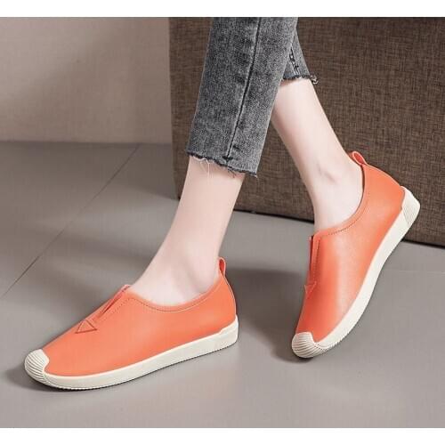 Spring and Summer New Style Leather Flat Shoes Women Retro Wild One-step Loafers Soft Sole Multicolor Grandma Shoes Women Shoes